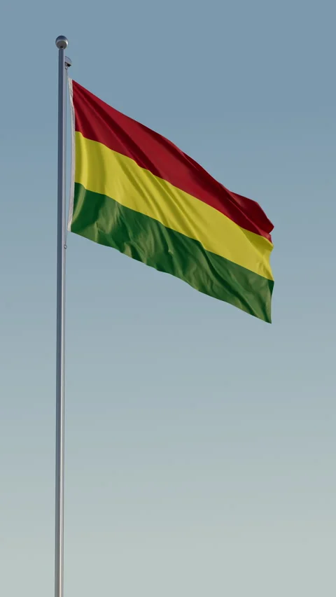 Bolivia Flag Seamless Loop Cinematic Realistic Waving Blue Sky Stockbeeldmateriaal 317499175