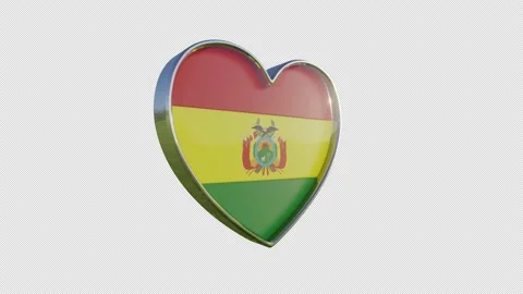 Bolivia Flag in the Shape of 3D Heart. Stock Footage 136355333