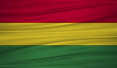 Bolivia flag vector. Vector Bolivia flag blowig in the wind. EPS 10. Illustrazione stock