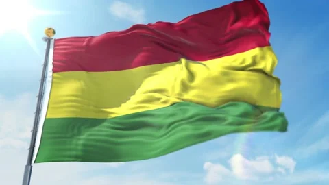BOLIVIA FLAG WITH WAVING AND LOOPING ANIMATION Stock Footage 131302453