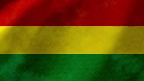 Bolivia flag waving background with real fabric texture 스톡 동영상 291601256