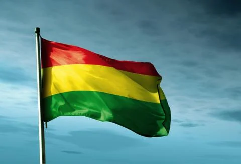 Bolivia flag waving in the evening Stock Illustration