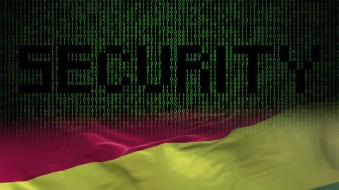 Bolivia flag - Waving flag on matrix binary code background Stock Footage 321422136