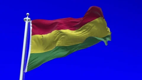 Bolivia Flag Waving in Loopable and Textured green screen background Stock Footage 296876487