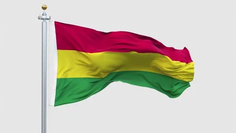 Bolivia flag waving looping with transparent background. Stock Footage 310828282