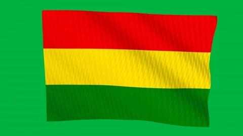 Bolivia flag waving in the wind on a green screen Видео 343129776