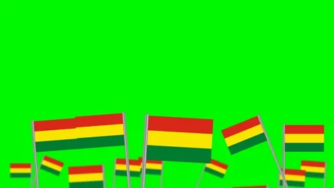Bolivia flags on green screen Stock Footage 199911412