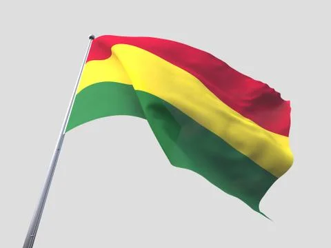 Bolivia flying flag isolate on white background. Stock Illustration