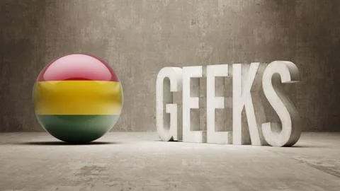 Bolivia. Geeks  Concept. Stock Illustration