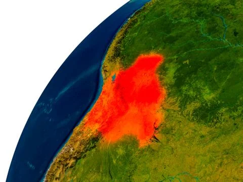 Bolivia on globe Stock Illustration