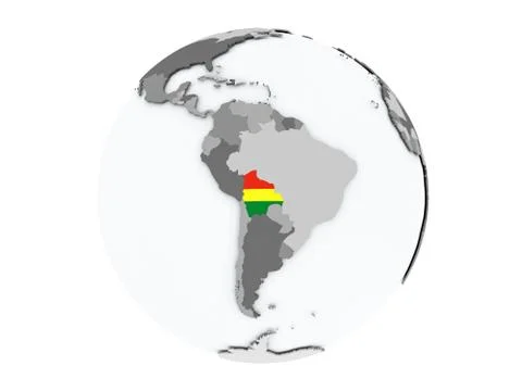 Bolivia on globe isolated Stock Illustration