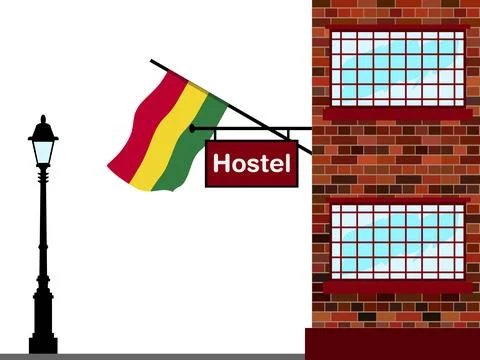 Bolivia Hostels Vector Illustration Stock Illustration