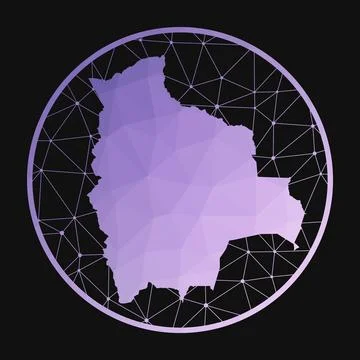 Bolivia icon. Vector polygonal map of the country. Bolivia icon in geometri.. Foto stock