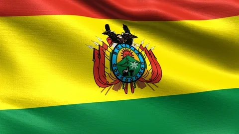 Bolivia Looping Flag 4K Stock Footage 107180749