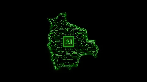 Bolivia Map AI Chipset Technology Opener Vídeo Stock 337054990