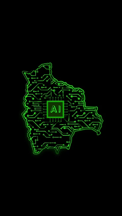 Bolivia Map AI Chipset Technology Opener Stock Footage 337171174