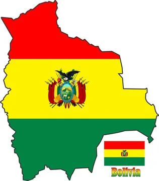 Bolivia Map and Flag Stock Illustration