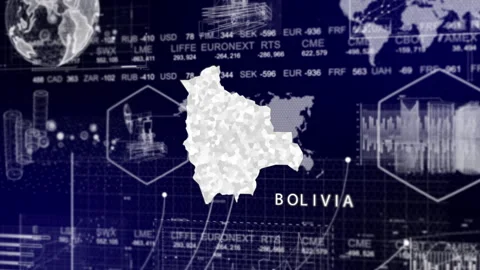 Bolivia Map Animation Loop | Growth, GDP, Oil Economy &amp; Development Insights Stock Footage 331566520