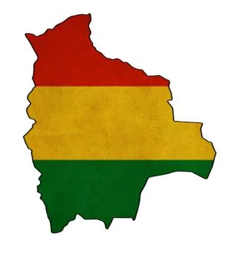 Bolivia map on bolivia flag drawing ,grunge and retro flag series Stock Illustration