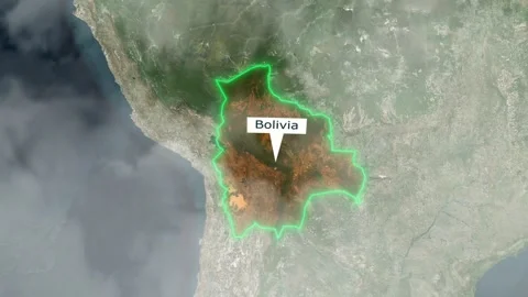 Bolivia Map - Clouds Effect Stock Footage 267022734