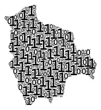 Bolivia Map Collage of Binary Digits Illustrazione stock