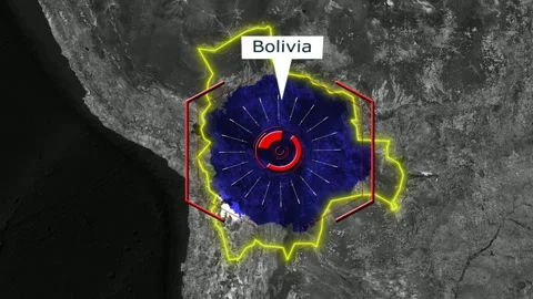 Bolivia Map - Cyber Attack Stock Footage 268669527