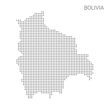 Bolivia map dotted on white background vector isolated Stock Illustration