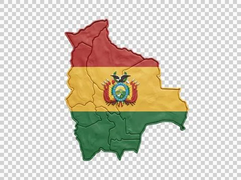 Bolivia map flag clay design for south american geography. Stock Illustration