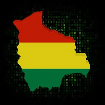 Bolivia map flag on hex code illustration Stockillustratie