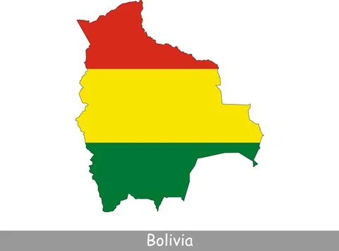 Bolivia Map Flag 库存插图