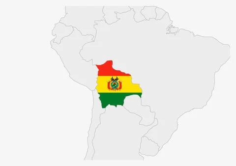 Bolivia map highlighted in Bolivia flag colors イラスト素材