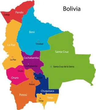 Bolivia map Stock Illustration