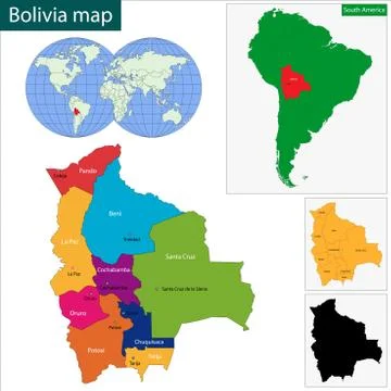 Bolivia map Stock Illustration