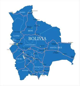 Bolivia map Stock Illustration