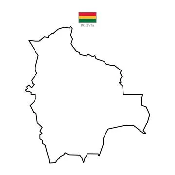 Bolivia map outline Stock Illustration