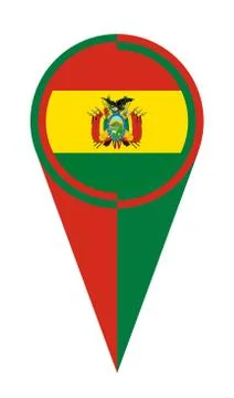 Bolivia Map Pointer Location Flag Stock Illustration