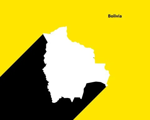 Bolivia Map on retro poster with long shadow Stock Illustration