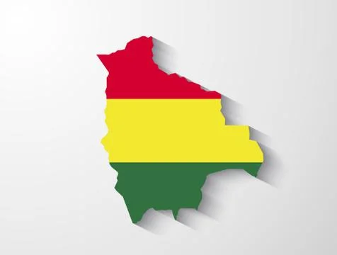 Bolivia map with shadow effect Stock Illustration