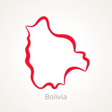 Bolivia - Outline Map Stock Illustration