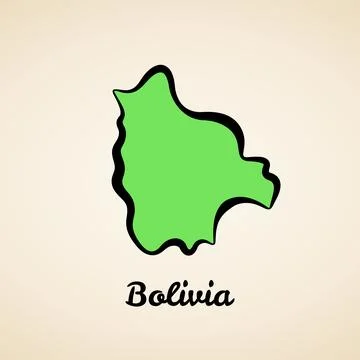 Bolivia - Outline Map Stock Illustration