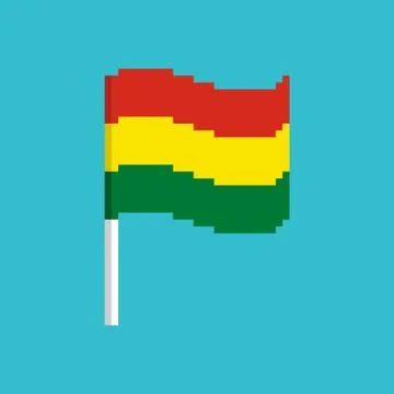 Bolivia Pixel flag. Pixelated banner Bolivian. political bit icon. Vector ill Stock Illustration