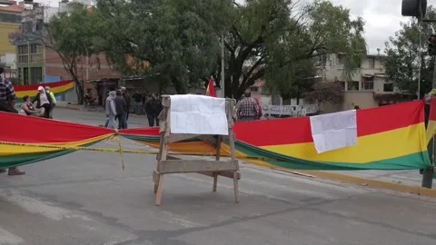 Bolivia protest against government's draft bill amid blckades, clashes, BOLIVIA, Stock Footage 204066074