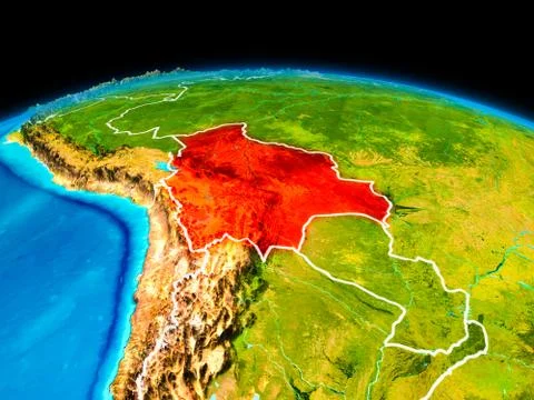 Bolivia in red Stock Illustration