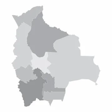 Bolivia regions map Stock Illustration