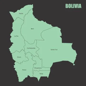 Bolivia regions map Stock Illustration