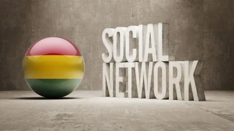 Bolivia. Social Network. Stock Illustration