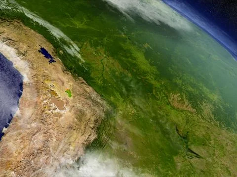 Bolivia from space Stock Illustration