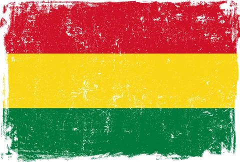 Bolivia Vector Flag on White Stock Illustration