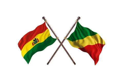 Bolivia Versus Congo  Two countries Flags background Stock Illustration