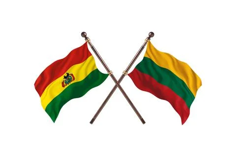 Bolivia Versus Lithuania  Two countries Flags background Stock Illustration
